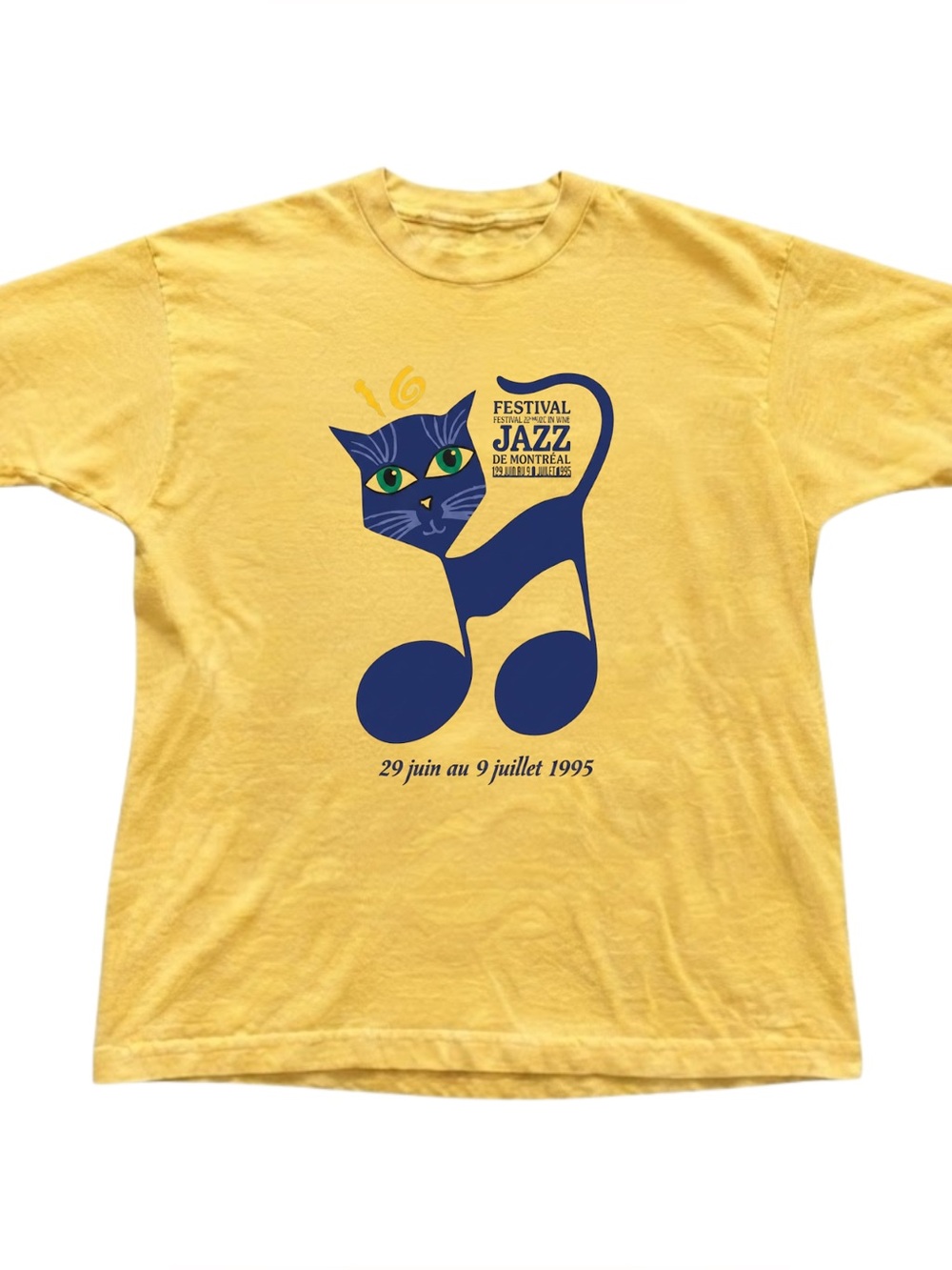Jazz Cat Music Festival Yellow Cotton Gildan T-Shirt